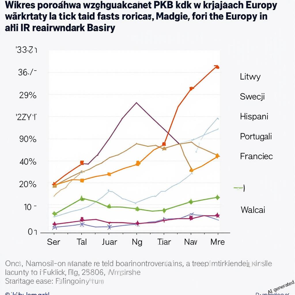 Wykres porównawczy wzrostu PKB kdk w krajach Europy w II kwartale 2026 roku z wyróżnieniem Litwy, Szwecji, Hiszpanii, Portugalii, Niemiec, Francji i Włoch