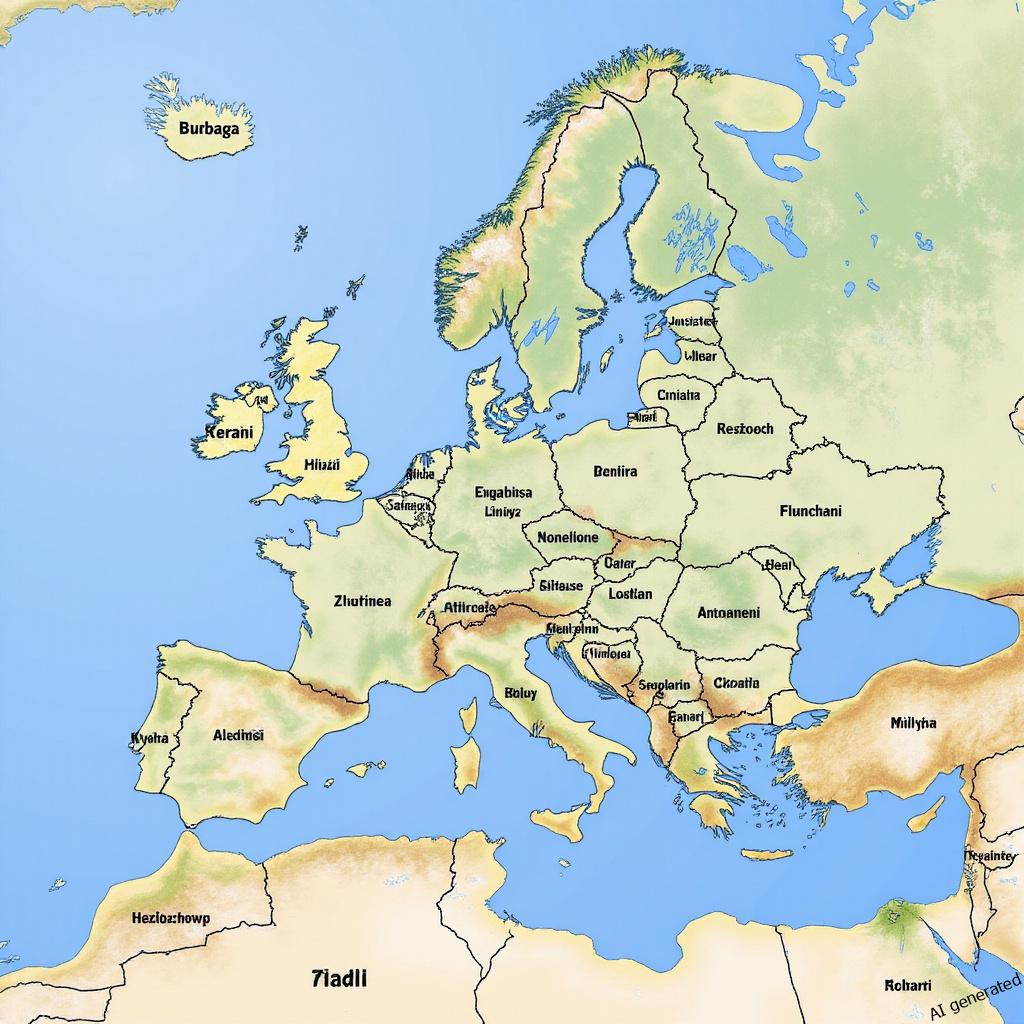 Wskaźnik cen na stacji benzynowej pokazujący wysoką cenę oleju napędowego, obok mapa Europy z zaznaczonymi popularnymi destynacjami turystycznymi