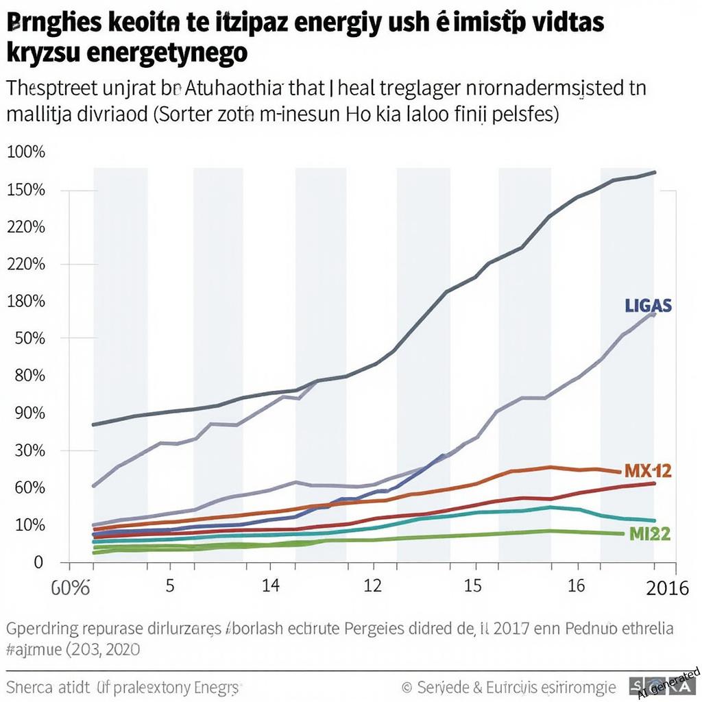 Wykres ilustrujący wzrost cen energii i paliw w Europie podczas kryzysu energetycznego
